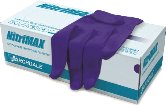 NitriMAX, перчатки, фиолетовые, 50 пар