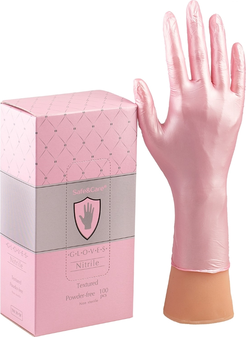 Safe&Care Перчатки розовые перламутр