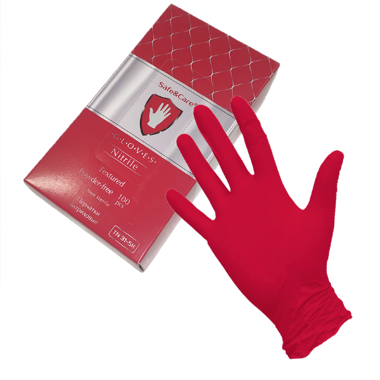 Safe&Care,перчатки красные