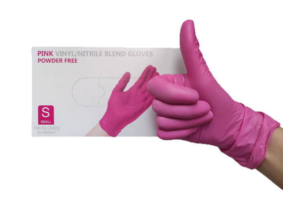 Wally Plastic Перчатки нитриловиниловые розовые 50 пар