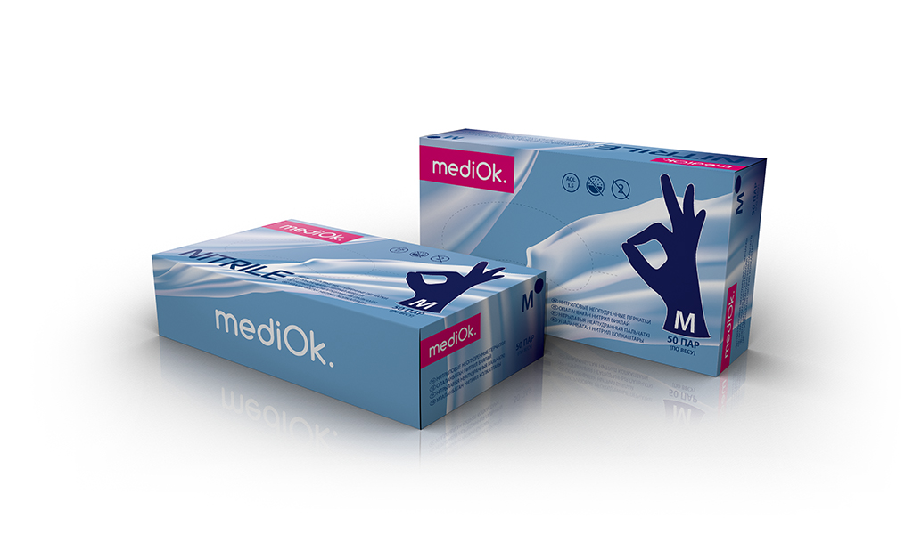 MediOK Перчатки нитриловые черничные 50 пар