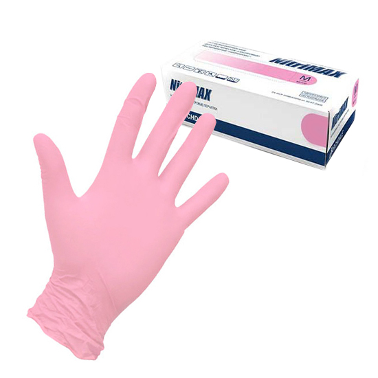 NitriMAX, перчатки, розовые, 50 пар