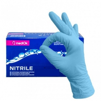 MediOK Перчатки нитриловые голубые 50 пар